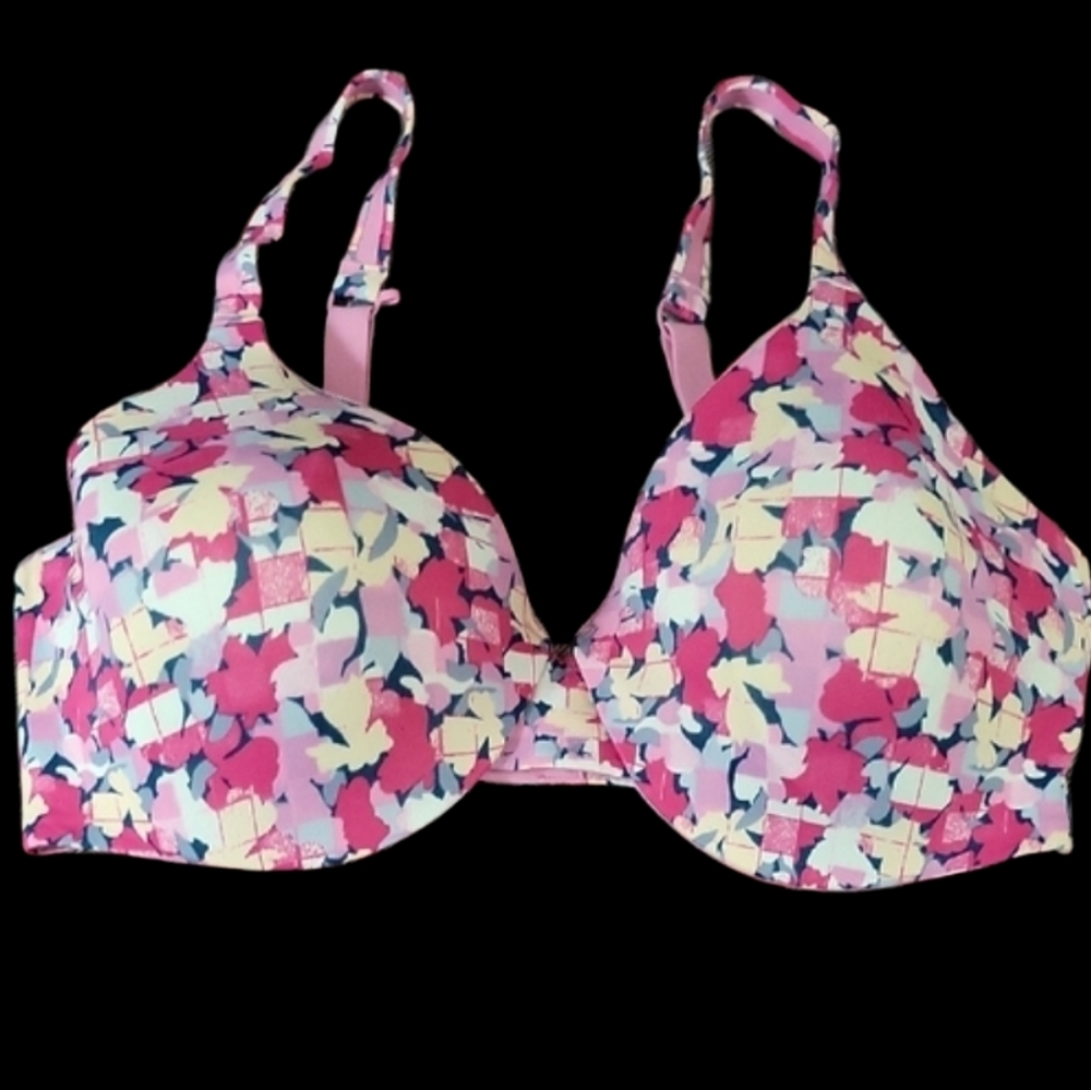 Hanes Pink Floral Underwire Bra